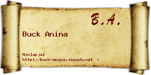 Buck Anina névjegykártya